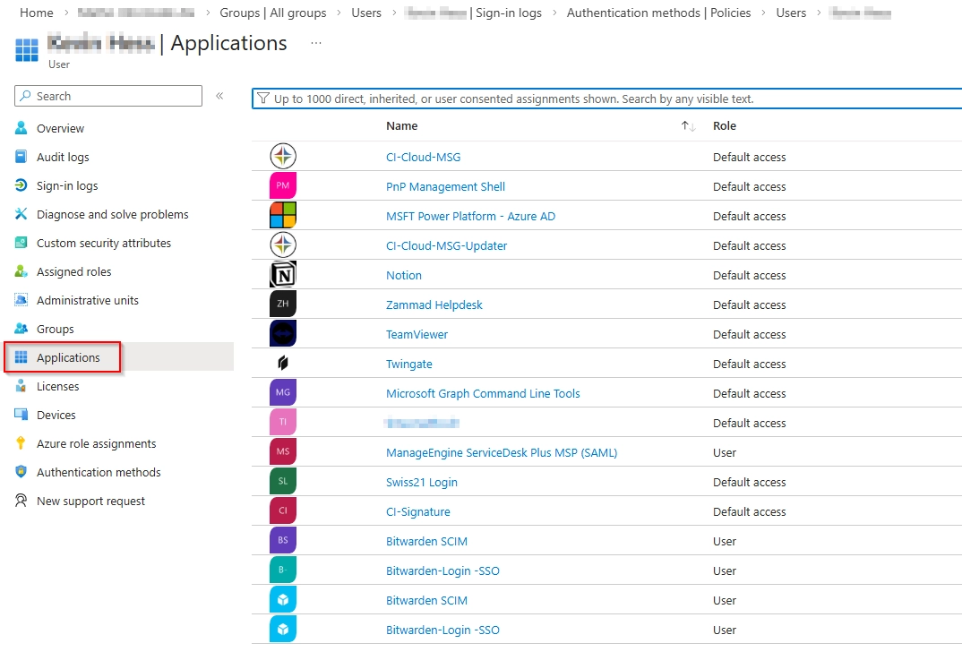 Entra ID: User Applications und Consent prüfen